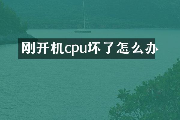 刚开机cpu坏了怎么办
