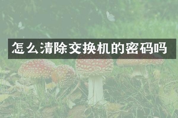 怎么清除交换机的密码吗