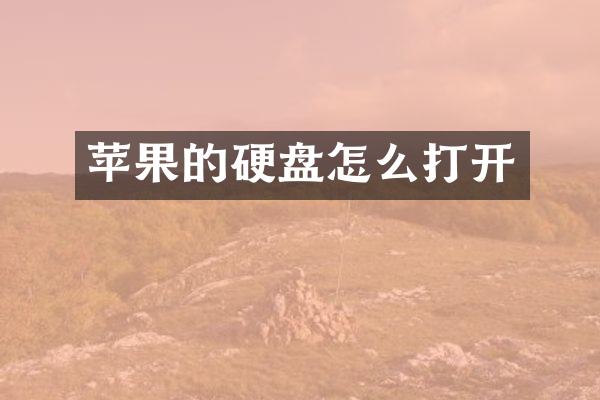 苹果的硬盘怎么打开