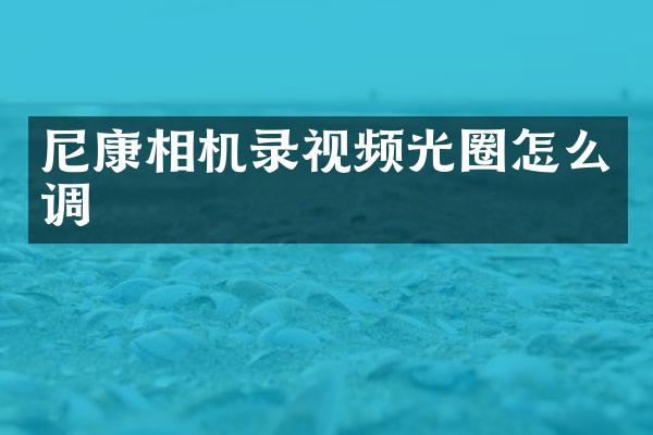 尼康相机录视频光圈怎么调