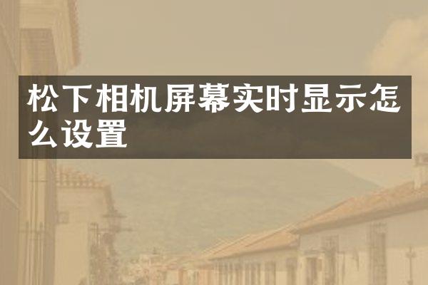 相机屏幕实时显示怎么设置