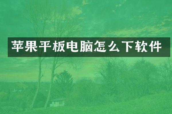 苹果平板电脑怎么下软件