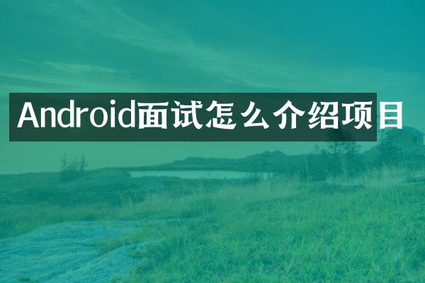 Android面试怎么介绍项目