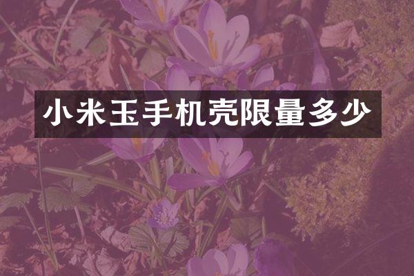 小米玉手机壳限量多少