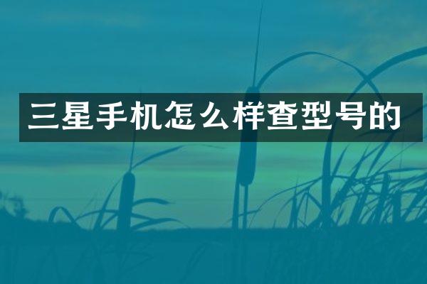 三星手机怎么样查型号的