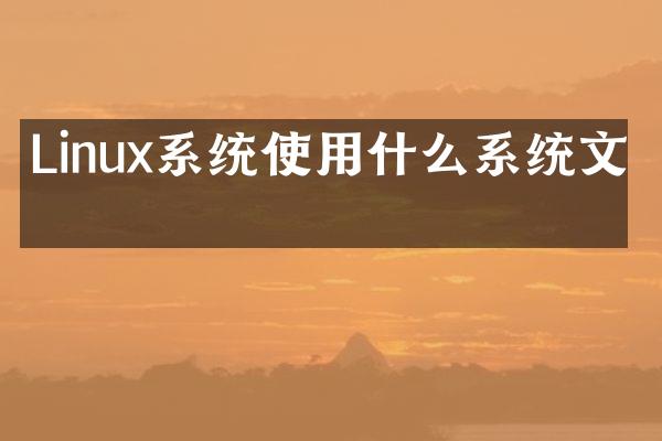 Linux系统使用什么系统文件