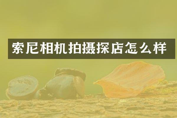 相机拍摄探店怎么样