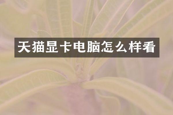 天猫显卡电脑怎么样看