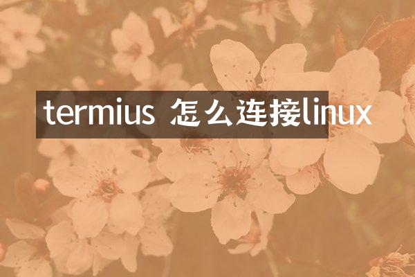 termius 怎么连接linux