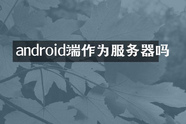 android端作为服务器吗