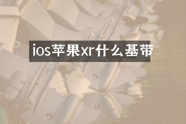 ios苹果xr什么基带
