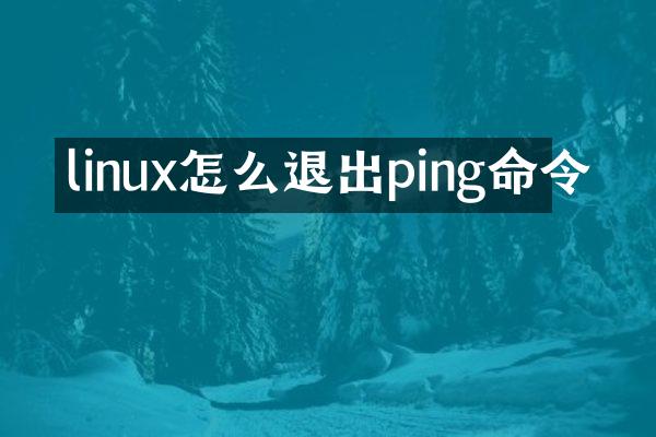 linux怎么退出ping命令