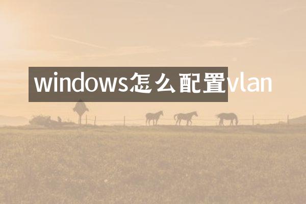 windows怎么配置vlan