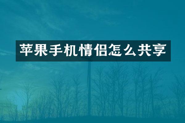 苹果手机情侣怎么共享