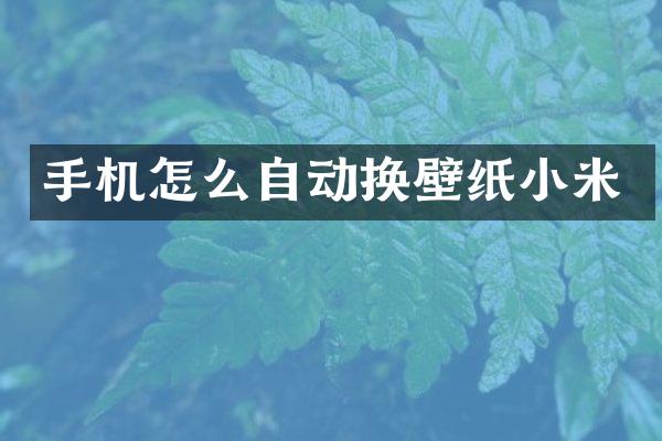 手机怎么自动换壁纸小米