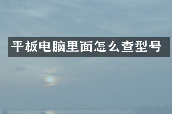 平板电脑里面怎么查型号