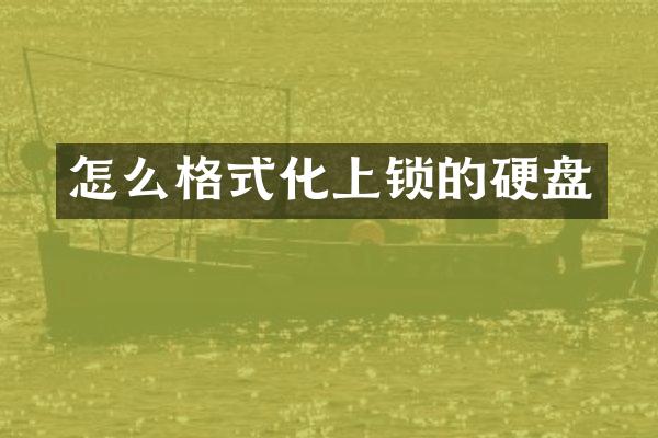 怎么格式化上锁的硬盘