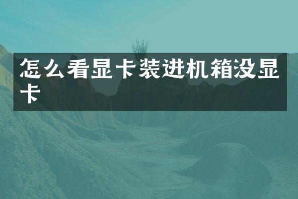 怎么看显卡装进机箱没显卡