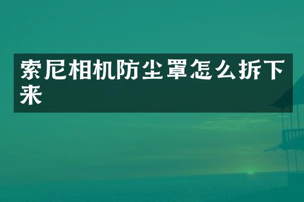 相机防尘罩怎么拆下来