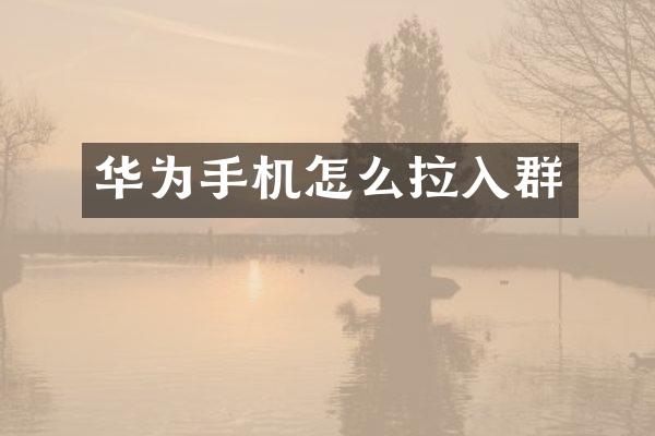 华为手机怎么拉入群