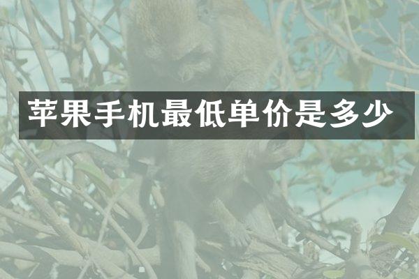 苹果手机最低单价是多少