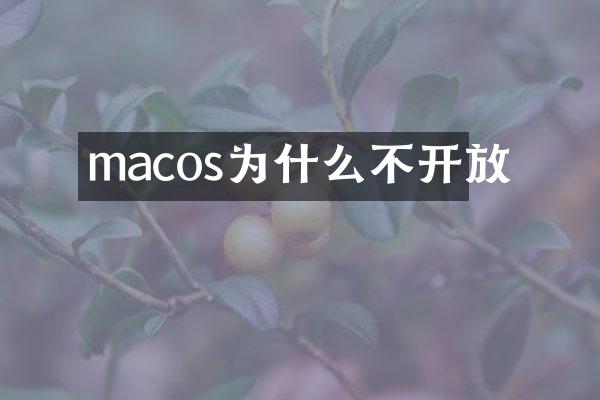 macos为什么不开放