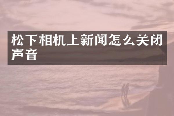 相机上新闻怎么关闭声音