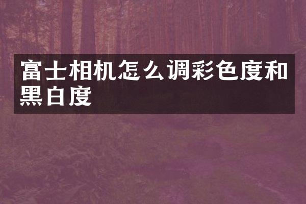 富士相机怎么调彩色度和黑白度