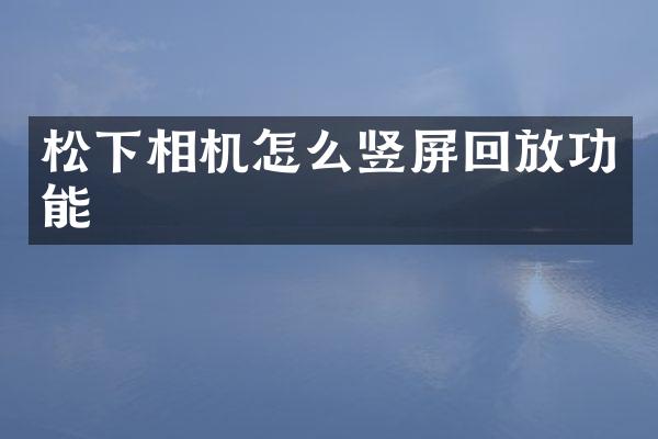 相机怎么竖屏回放功能