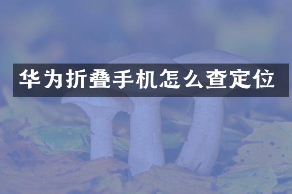 华为折叠手机怎么查定位
