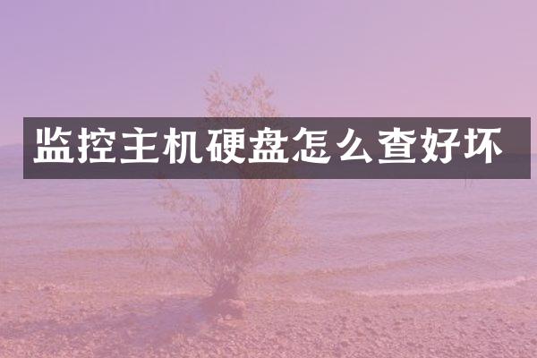 监控主机硬盘怎么查好坏