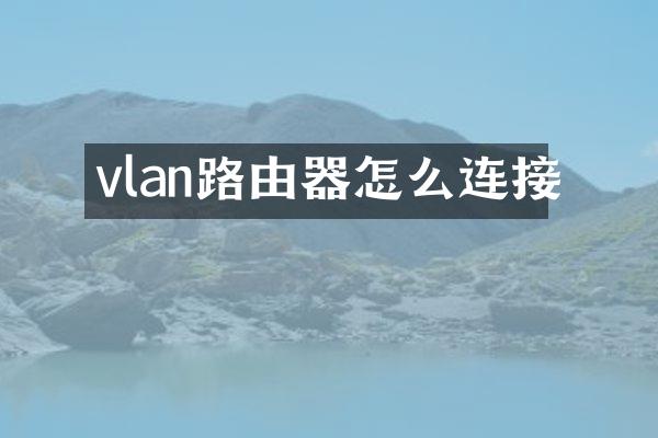 vlan路由器怎么连接