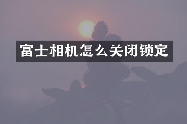 富士相机怎么关闭锁定