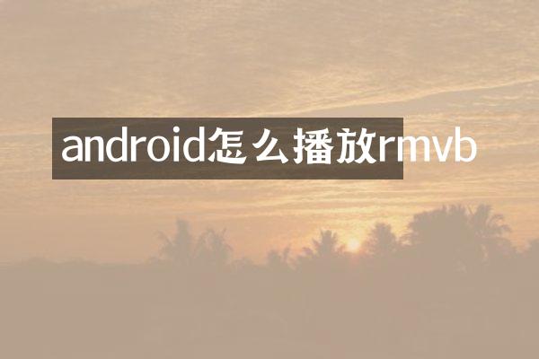 android怎么播放rmvb