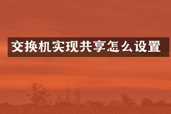 交换机实现共享怎么设置