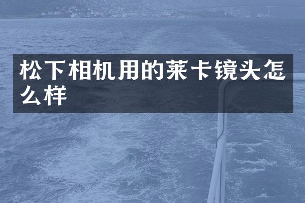 相机用的莱卡镜头怎么样