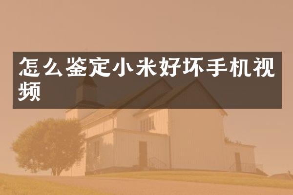 怎么鉴定小米好坏手机视频