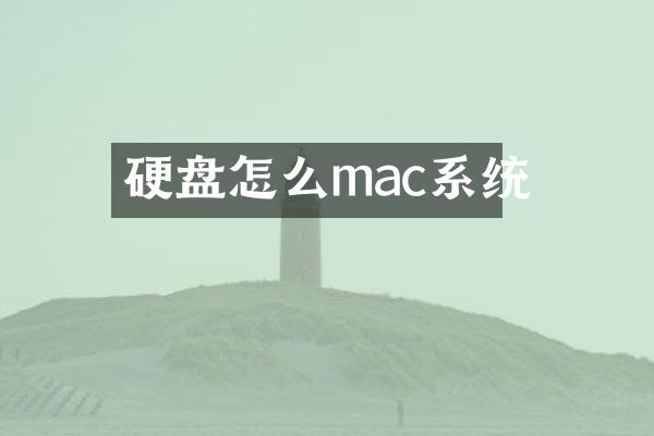 硬盘怎么mac系统