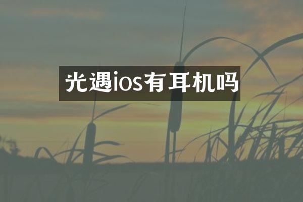 光遇ios有耳机吗