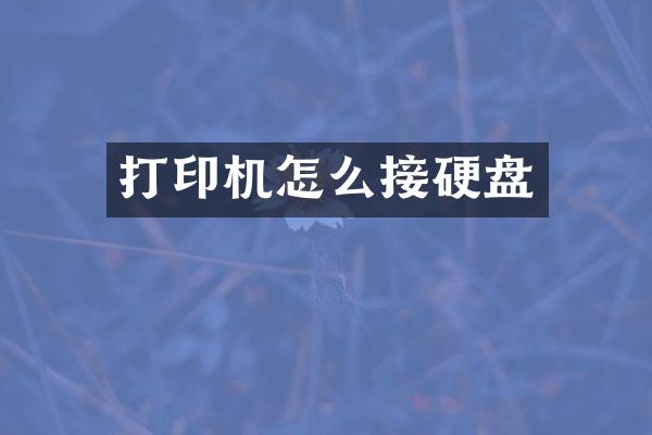 打印机怎么接硬盘