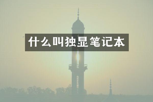 什么叫独显笔记本