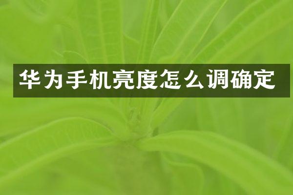 华为手机亮度怎么调确定