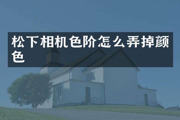 相机色阶怎么弄掉颜色