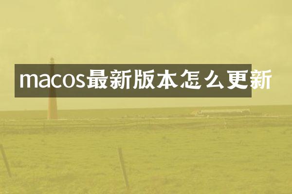 macos最新版本怎么更新