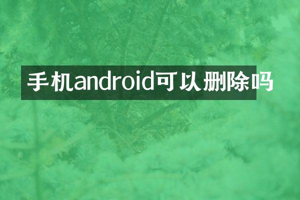 手机android可以删除吗
