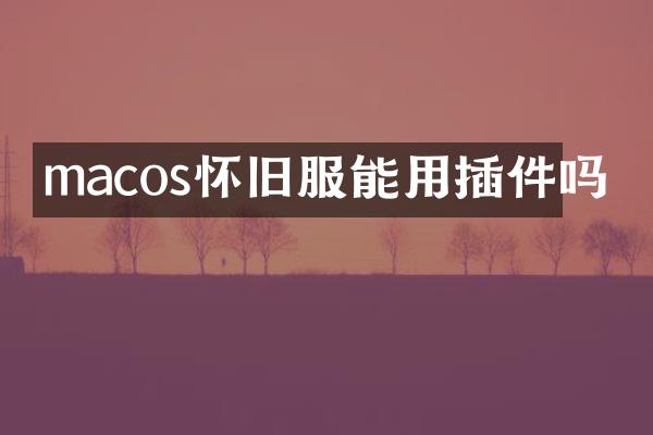 macos怀旧服能用插件吗