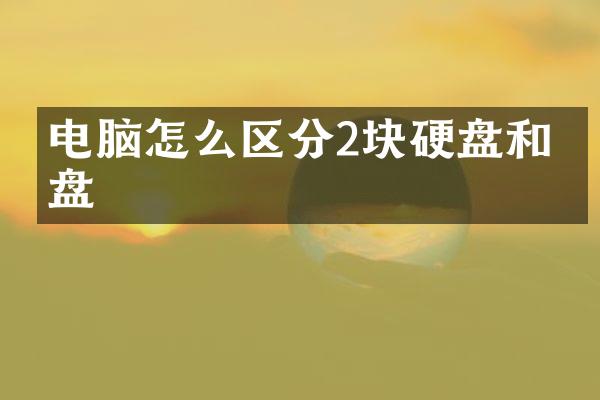 电脑怎么区分2块硬盘和硬盘