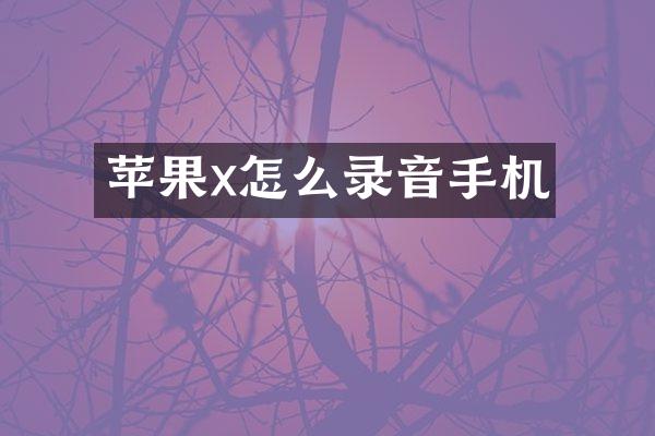 苹果x怎么录音手机