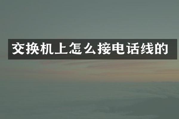 交换机上怎么接电话线的
