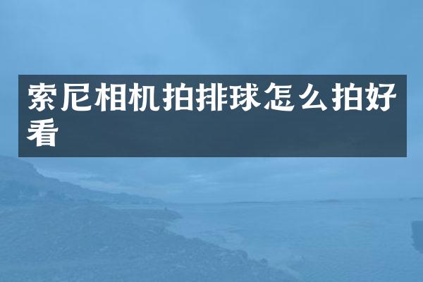 相机拍排球怎么拍好看